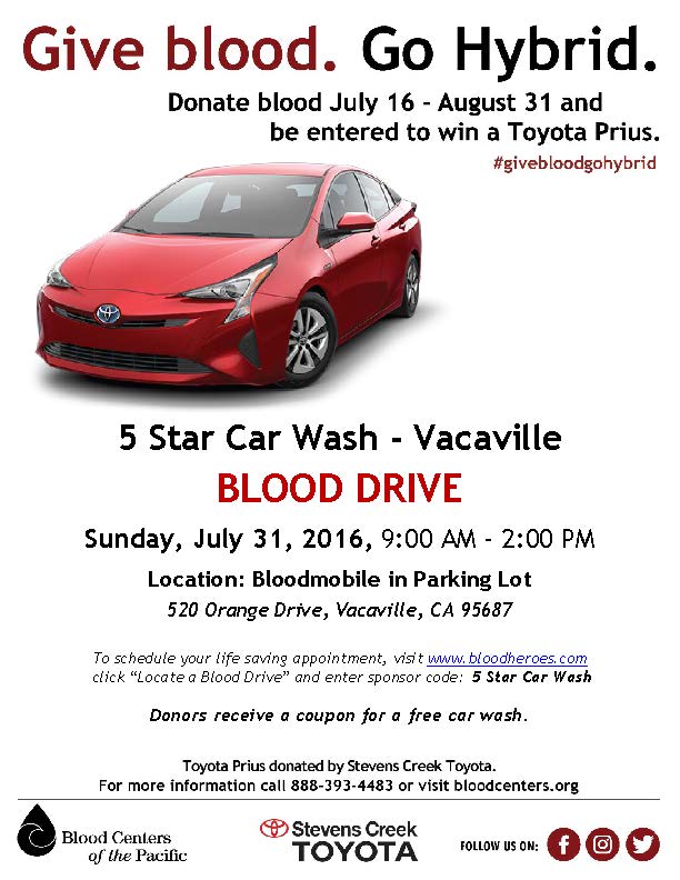 Blood Centers of the Pacific and 5 Star Car Wash Partner ...